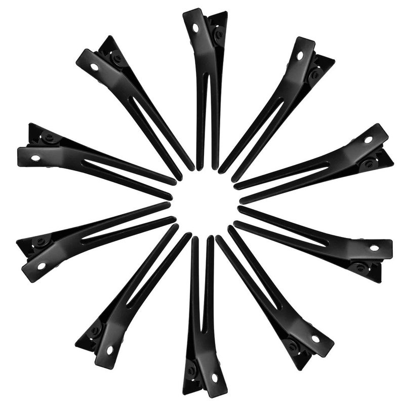 Wobe Hairdressing Double Prong Curl Clips, 50pcs 1.8" Metal Alligator Hairpins for Hair Bow Pin Curl, Styling Clips for Hair Salon Barber (Black) - Image 5